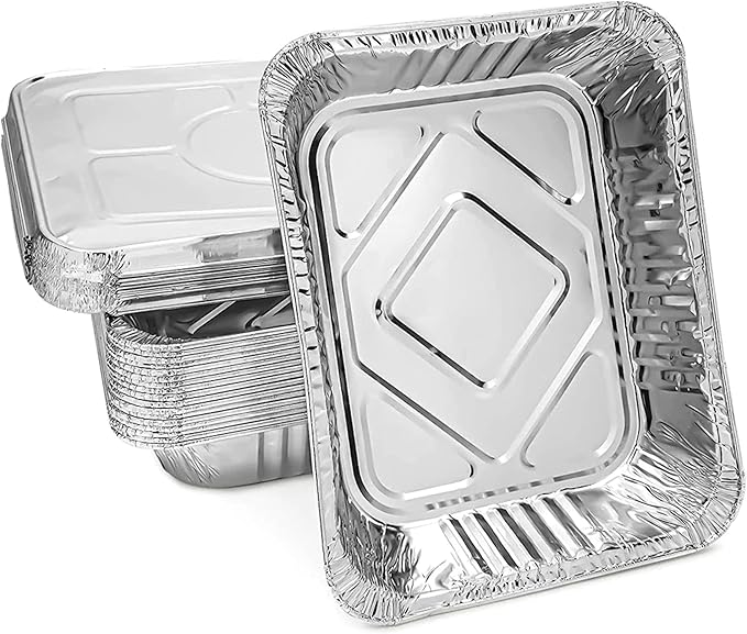 FUNSTITUTION Aluminum Foil Pans 9x13 (30 Pack) - Disposable Aluminum Baking Pans With High Heat Conductivity For Grilling, Cooking, Storing, Prepping