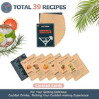 HMYBAR® Mixology Bartender kit | Cocktail Shaker Set | Boston Shaker Set, 20/28 OZ | Martini Making Set for Home Bar. Total 31 pcs incl 39-Recipe Cocktail Cards. Silver Tools. Bamb Stand Black Color