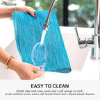 LEXMORE PVC Woven Placemats 4 PCS Wipeable Indoor/Outdoor Table Mats Washable Vinyl Place Mats for Dining Table, Set of 4-Teal Blue