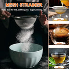 Flour Sifter,5 Cup Stainless Steel Flour Sifters,4 in 1 Baking Sifter Set with Powder Sugar Shaker Duster,Strainers Fine Mesh and Metal Scoop for Baking Cake,Pastries,Pies,Cupcakes,Desserts