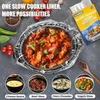 20 Count Slow Cooker Liners, 14"x22", Fits 3-8 Quarts, Disposable Pot Liners Compatible with Crockpot, Oval Large Size, BPA-Free Cooking Bags, Kitchen Accessories, Cook with Ease
