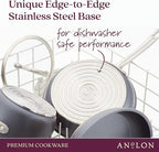 Anolon Accolade Forged Hard Anodized Nonstick Deep Frying Pan / Skillet with Helper Handle and Lid, 12 Inch - Moonstone Gray