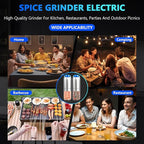 BoAn Gravity Electric Salt and Pepper Grinder Set, Stainless Steel Electric Pepper Grinder, Refillable Spice Mill,Large Chamber,Ceramic Rotor,Adjustable Coarseness, LED for Kitchen & Gourmet Cooking