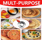 Stainless Steel Pancake Omelet Egg Ring Set, 4/6/8 Inch Round Egg Cooker Rings, Non-Stick, Foldable Handle, Dishwasher Safe