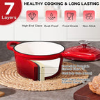 Onader Enameled Cast Iron Sauce Pan, 1QT Small Saucepan with Lid, Cast Iron Sauce Pot Enamel Dutch Oven, Nonstick & Heavy Duty – Red