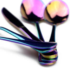 30-Piece 18/0 Stainless Steel Classical Flatware Set, Mirror Polishing Rainbow, Service for 6