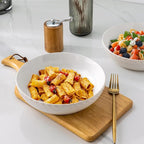 GBHOME 8.5'' Large Pasta Bowls, 38 Ounce Stoneware Salad Bowls for Kitchen, Ceramic Serving Bowls With Textured Pattern for Pasta,Fruit, Stews,Noodle, House-warming Gift,Set of 4