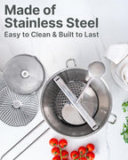 Upgraded 4-Disc Stainless Steel Food Mill – Ergonomic Rotary Design for Tomato Sauce, Applesauce, Baby Food, Mashed Potatoes, Jams, and More