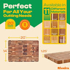 Riveira Acacia Wood Cutting Board – Gourmet Acacia Grandeur: 20 x 14 Wooden Cutting Board – Natural Wooden Cutting Boards For Kitchen Decorative – Innovative Juice Grooves Acacia Wooden Chopping Board