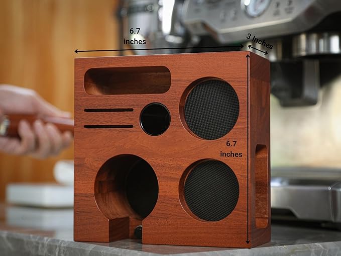 Breville Espresso Machine Accessories Kit 54mm – Bottomless Portafilter, Calibrated Tamper, Distributor, Rosewood Tamping Station & Knock Box | Espresso Bar Essentials
