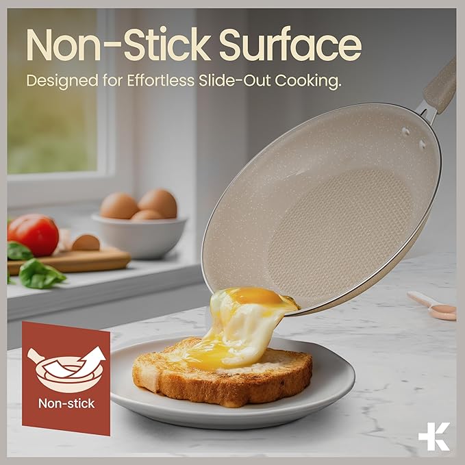 Pots and Pans Set, 23-Piece Non Stick Cookware & Bakeware Sets with Plaid Pattern, Stackable Design, Dishwasher Safe, Stain-resistant, Oven & All-Stove Safe, Tempered Glass Lid, White Marble