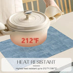 Romanstile Reversible Vinyl Placemats Set of 8, Faux Leather 100% Waterproof Oil-Proof Wipeable Place Mats, Heat Resistant Dual Sided Table Mats for Kitchen/Dining/Party (Grey Sky Blue, 12 x 17 Inch)