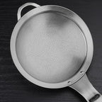 Punch Hole Sieve Fine Mesh Stainless Steel Small Colander Strainer With Handle Metal Micro Sifter Set of 2 for Kitchen Baking and Food Filter Rice,Tea,Pasta,Flour,Juice,Mini 3.55 and 4.33 Inch