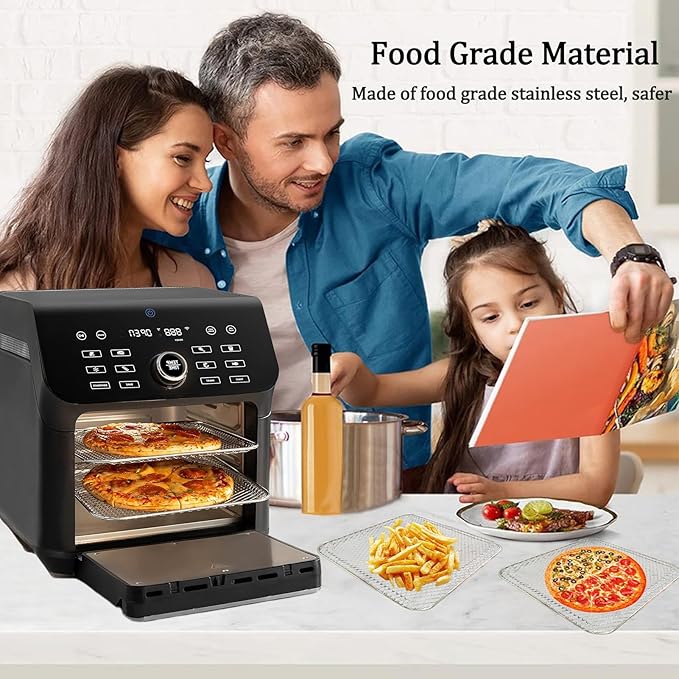 ALJ 3PCS Air Fryer Oven Mesh Rack for COSORI 10QT Air Fryer Toaster Oven, Premium Dehydrator Rack Shelf Grid Grill Pan Crisper Cooking Plate Tray Insert Grate for COSORI Air Fryer, Dishwasher Safe