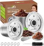 2 Pack Reusable K Cups Coffee Pods for Keurig 1.0, Stainless Steel Refillable K Cup Metal Coffee Filter with Scoop & K Cup Cleaning Brush, BPA-Free, Eco-Friendly