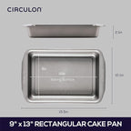 Circulon Nonstick Bakeware Rectangle Baking Pan / Cake Pan, 9 Inch x 13 Inch, Gray