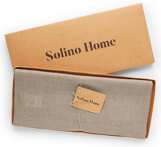 Solino Home Linen Natural Table Runner 120 Inches Long - 100% Pure Linen Dining Table Runner 14 x 120 Inch for Summer, Fall, Autumn - Fete