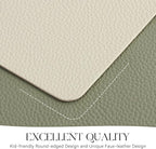 MOSAYT Vinyl Placemats Set of 4, Heat Resistant Place Mats 100% Waterproof Washable & Wipeable Faux Leather Reversible Table Mats for Kitchen Dining Party Indoor Outdoor, 12" x 17", Beige/Sage Green