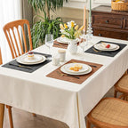 Romanstile Reversible Vinyl Placemats Set of 6, Faux Leather 100% Waterproof Oil-Proof Wipeable Place Mats, Heat Resistant Dual Sided Table Mats for Kitchen/Dining/Party (Grey Orange, 12 x 17 Inch)