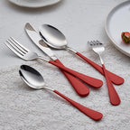 Red Silverware Set 20 Piece 18/0 Stainless Steel Flatware Red Handle Cutlery Set Service for 4 Fork Knife Spoon Set Mirror Finish Dishwasher Safe