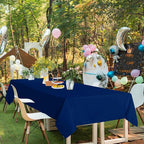 sancua Rectangle Tablecloths for 4ft Tables, 6 Pack - 60x84 Inch - Navy Blue Washable Fabric Cloth Table Cloth, Reusable Polyester Table Covers for Wedding Party, Banquet, Independence Day