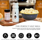 WHITE RAIN Salt Mill with LED Lights & Adjustable Coarseness, Aluminum Rechargeable Salt Grinder Refillable Heavy Duty Electric Himalayan Pink Salt Grinder, Kitchen Gadgets