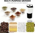 Portable Electric Coffee Grinder，Automatic Coffee Grinder with USB Type-C wireless charging design，Adjustable Coarse to Fine for coffee beans, grains, cleaning brush + cable Includes