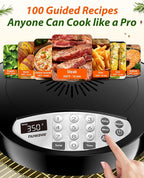 Nuwave Oven Pro Plus Air Fryer, Infra-Red Countertop, 2025 Advanced Convection, No Defrosting or Preheating, Cook Fresh or Frozen, Durable Power Dome, 100 Presets & 50 Memory, PFAS Free, Black