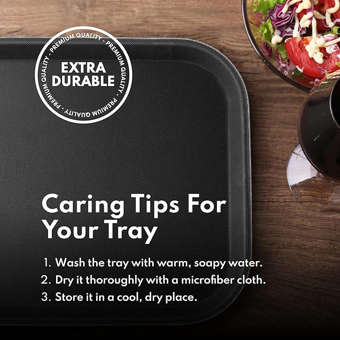 New Star Foodservice Restaurant Grade Non-Slip Tray, Plastic, Rubber Lined, Rectangular (Brown, 14-Inch x 18-Inch)