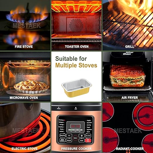 7"x5" Sturdy Foil Pans with Snap-On Lids (5 Pack) | 2X Thicker Heavy Duty Reusable 31oz | Grill Oven Microwavable Multi-Use Pot | Disposable Aluminum Tin for Baking Cooking