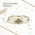 Spode Christmas Tree Scalloped Salad Plate - Holiday-Themed Stoneware Appetizer Plate - 9 Inch Christmas Dinner Dish Featuring Colorful Gifts & Mistletoe Accents - Dishwasher & Microwave Safe