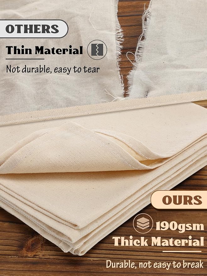 Thick Tea Towels for Baking Sourdough - 28x28in 100% Cotton Wrinkle-resistant Bread Basket Flour Sack Towels, Proofing Cloth Cover for Dough Raising, Bread Making, Bakers Gift Accessories, 3pcs