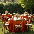 Fitable 6 Pack Rust 108 Inch Round Tablecloths- Stain Resistant and Washable Table Cover, Polyester Fabric Table Cloth for Wedding, Party, Banquet, Formal Events