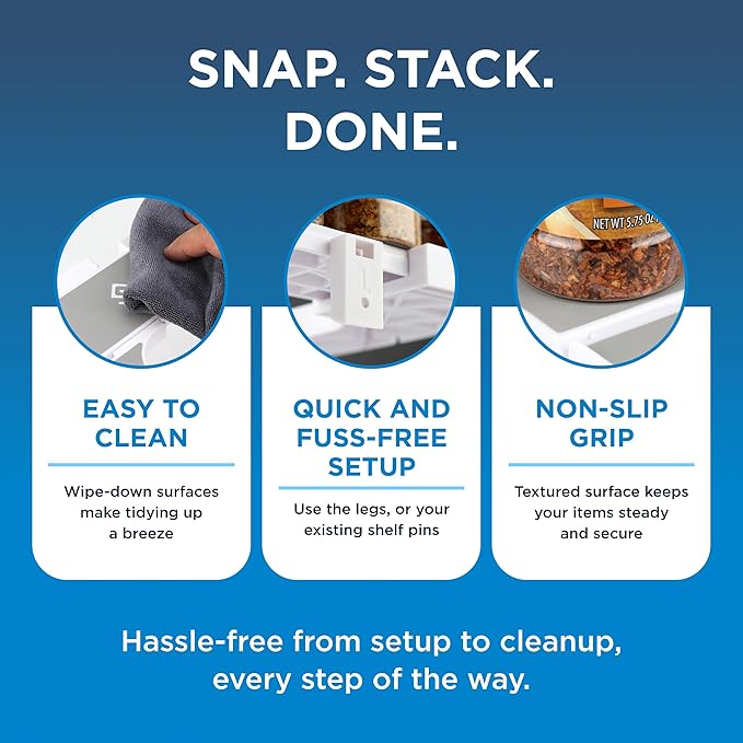 Spicy Shelf with 20 Jars of Spices inclded - Expandable Spice Rack and Stackable Cabinet & Pantry Organizer - Cabinet Spice Racks for inside Cabinets