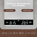 Mini Coffee Scale with Timer, Maestri House Rechargeable Espresso Scale, 2kg/0.1g Accurate Scale for Espresso and Pour-Over Coffee, Portable Digital Kitchen Scale with Automatic Timing-Silver