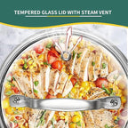 DELARLO Tri-Ply Hybrid Stainless Steel Saucepan, Hybird 1.5QT Non Stick Pots, All Stove Safe Up to 600℉, Sauce Pot 1.5 Quart Non Stick Sauce Pan, Saucier, Honeycomb, Small Saucepan, Lids 300℉