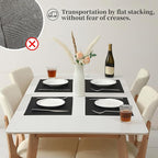 Leetaltree Black Frame Placemats Set of 8 - Heat Resistant Non-Slip Place mats for Dining Table, Washable Durable PVC Vinyl Woven Table Mats（Black Frame, 8）