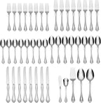 Oneida Boutonniere 45 Piece Everday Flatware, Service for 8, 18/0 Stainless Steel. Silverware Set, Dishwasher Safe, Multi