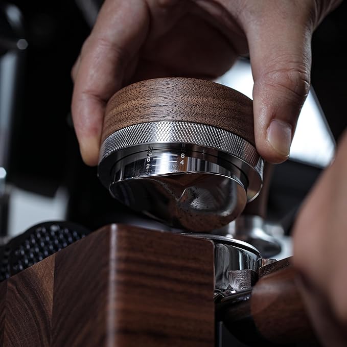 54mm Espresso Accessory Set For Breville Machines Includes Walnut & Leather Tamping Mat, Calibrated Tamper & Distributor, Dosing Funnel & Puck Screen, Bottomless Portafilter