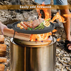 Onlyfire Griddle for Solo Stove Ranger, 14 Inch Double Sided Reversible Cast Iron Campfire Grill Pan with Detachable Legs for Solo Stove 15 Inch Fire Pit, Raised Top Cookware for Ranger Fire Pit