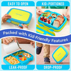 Bentgo Kids Bento-Style 5-Compartment Leak-Proof Lunch Box - Ideal Portion Sizes for Ages 3 to 7 - Durable, Drop-Proof, Dishwasher Safe, PFAS & BPA-Free & Made with Food-Safe Materials (Citrus Yellow)