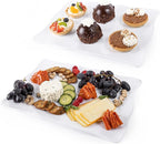 Melamine Large Plastic Serving Platters and Trays, 15" x 11" Rectangular Serving Trays for Food, Dishes, Party - 2 Pcs