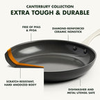 GreenPan Canterbury Hard Anodized Healthy Ceramic Nonstick, 10 Piece Cookware Pots and Pans Set, PFAS-Free, Dishwasher Safe, Oven Safe, Black