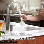 DI ORO Silicone Spatula Set - Rubber Kitchen Spatulas for Baking, Cooking, & Mixing - 600°F Heat-Resistant & BPA Free Silicone Scraper Spatulas for Nonstick Cookware - Dishwasher Safe (3pc, Stone)