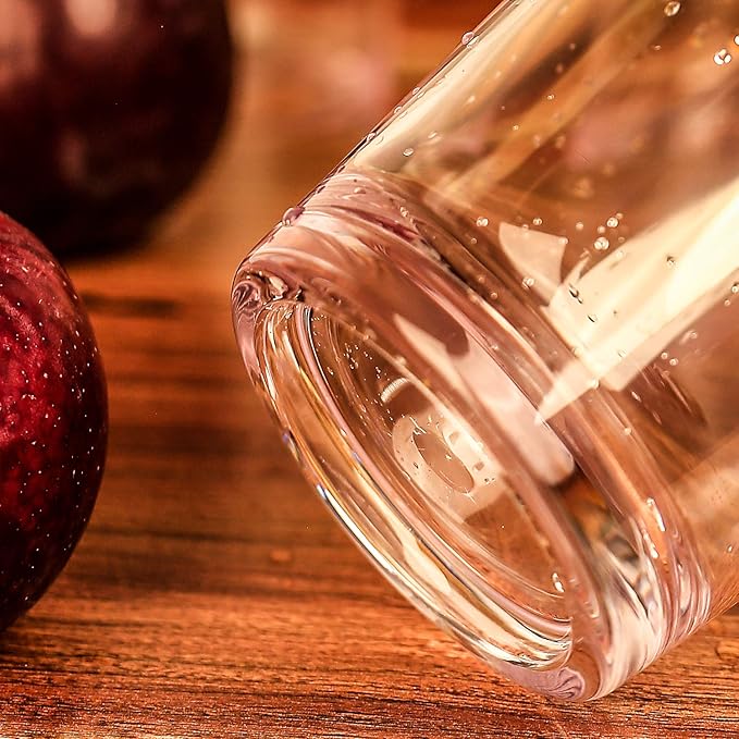 AOYITE 18-ounce Plastic Tumblers Water Juice Cups Dishwasher Safe BPA-free Clear Set of 6 Premium Quality Drinking Glasses