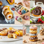 Large Silicone Donut Pan for Baking, 9 Cavity Non-Stick Food Grade Silicone Donut Molds, Doughnut Pan and Bagel Pans for Baking & Kitchen, BPA Free 11.2 x 11.1 Inches, Dishwasher Safe - Red