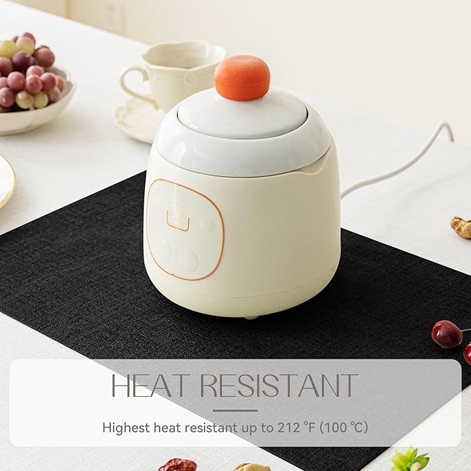 Romanstile Reversible Vinyl Placemats Set of 6, Faux Leather 100% Waterproof Oil-Proof Wipeable Place Mats, Heat Resistant Dual Sided Table Mats for Kitchen/Dining/Party (Black, 12 x 18 Inch)