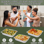 INFINITY EL Disposable Aluminum Foil Pans 50 Pack | Full Size Shallow Steam 20.5"x 12.5"x 2" Disposable Aluminum Baking Pan | Heavy Duty Foil Pan for Roasting Turkey, Lasagna, Thanksgiving, Christmas