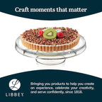 Libbey Selene 6-in-1 Multiuse Glass Server, Punch Bowl, Chip and Dip Bowl, Cake Stand , Clear