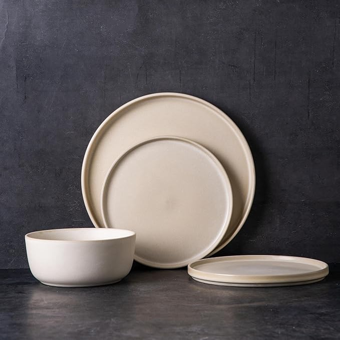 AmorArc Stoneware Cereal Bowls Set of 6, 26oz Soup Bowls Set for Cereal Soup Snacks, Modern Kitchen bowls for Meal, Dishwasher &Microwave Safe, Matte Ivory